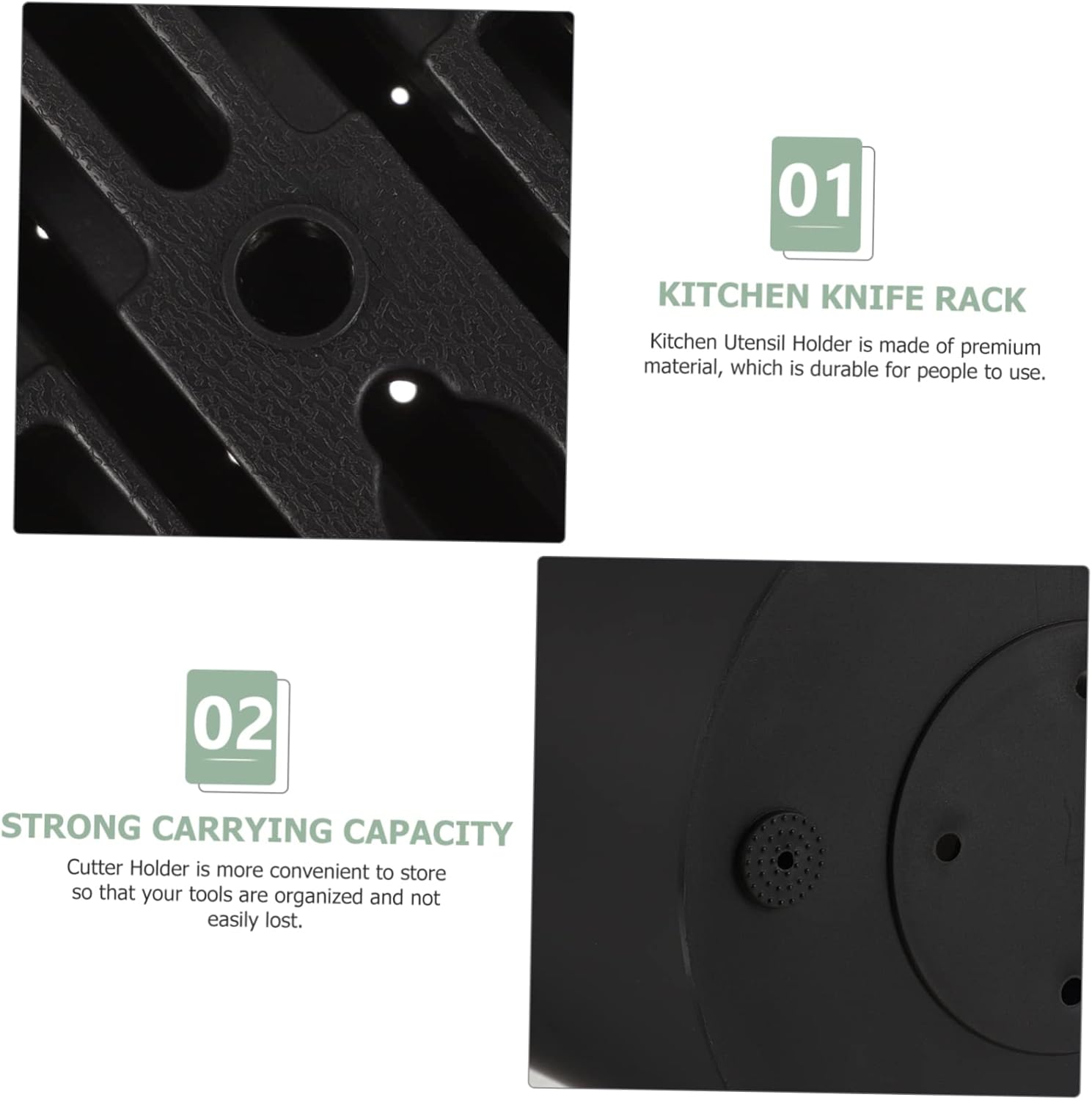 Unomor 2pcs Kitchen Utensil Holder Multifunctional Metal Cutter Rack for Organizing Knives Scissors Sturdy Design Rounded Corners Space-saving Kitchen Storage