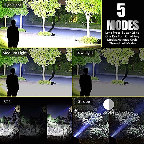 Led Rechargeable Headlamps For Adults,90000 Lumen Xph70 Super Bright Led Headlamp Zoomable, 90°Adjustable, Waterproof, 5 Modes Lightweight Head Lamp To Wear For Camping Running Hunting Cycling #TOP3