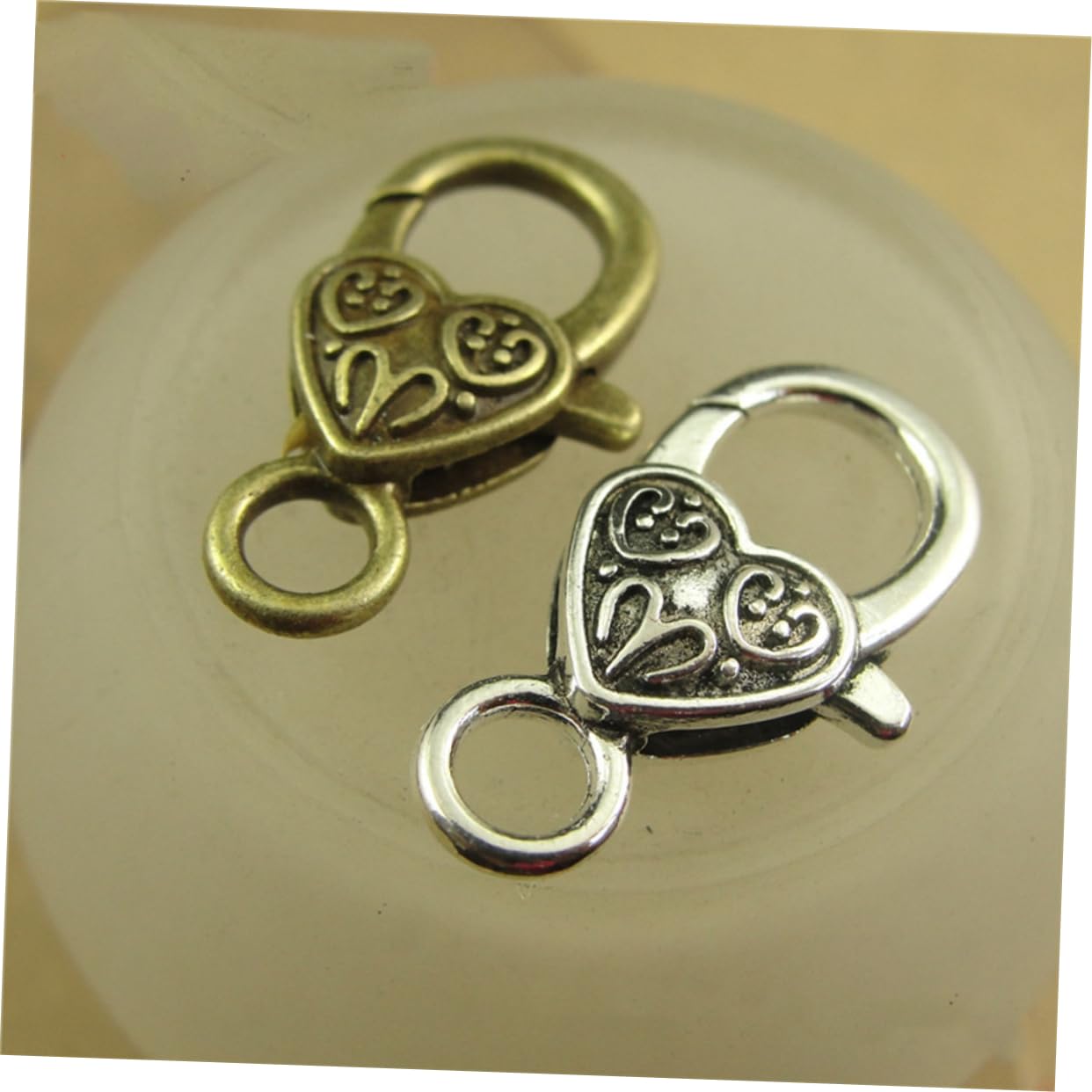 NUOBESTY 120stücke Antiker Silberlegierung Schnallenverschluss Im Herzformat Schmuckverschluss Für Halsketten Und Armbänder Für Schmuckherstellung Und Bastelprojekte