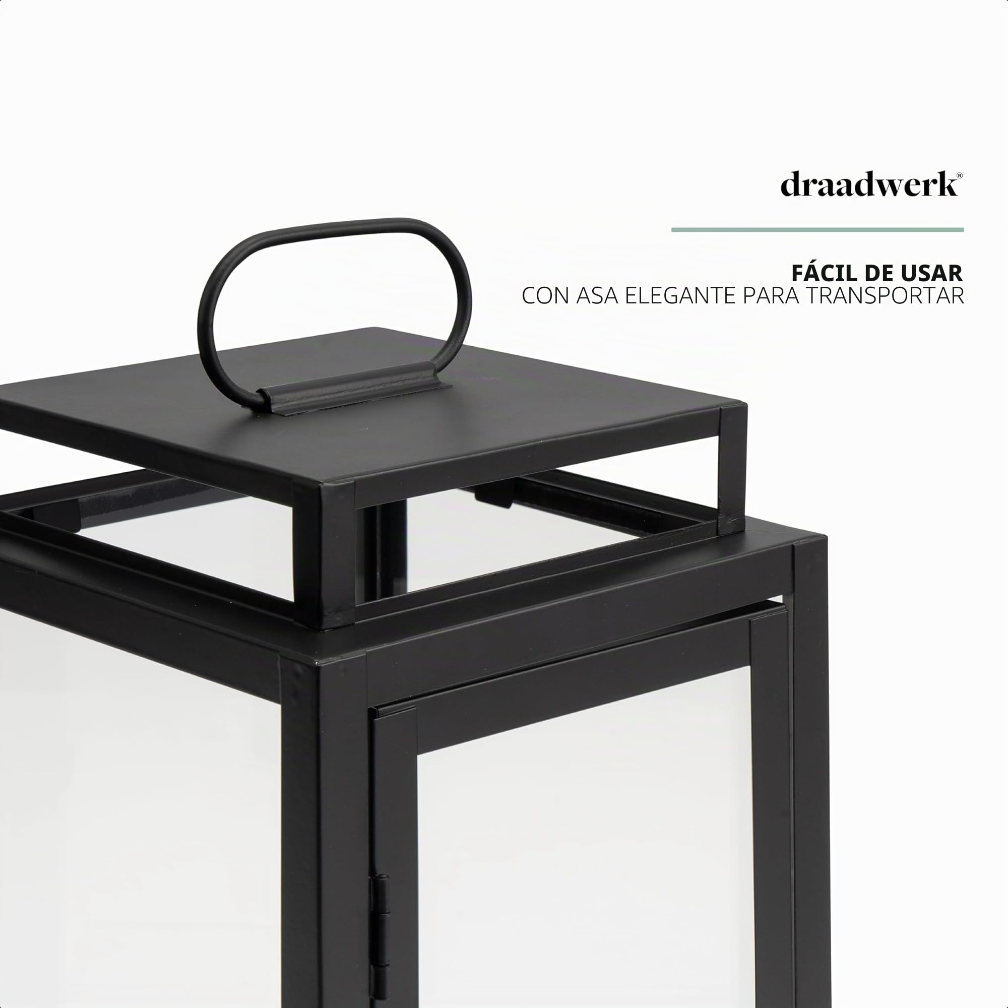 draadwerk Juego de farolillos grandes, decoración para interior y exterior (negro)