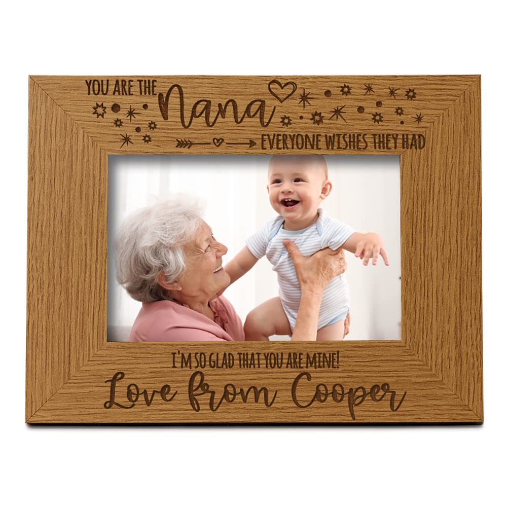 Ukgiftstoreonline Personalised You Are The Nana Photo Frame Landscape Oak Wood Finish (8 X 10 Inch)