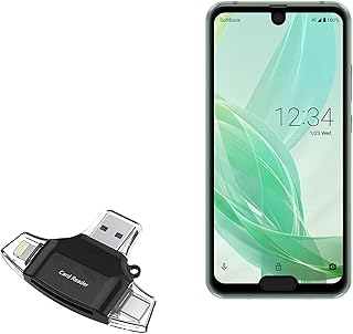 BoxWave Smart Gadget Compatible with Sharp Aquos R2 Compact - AllReader SD Card Reader, microSD Card Reader SD Compact USB - Jet Black