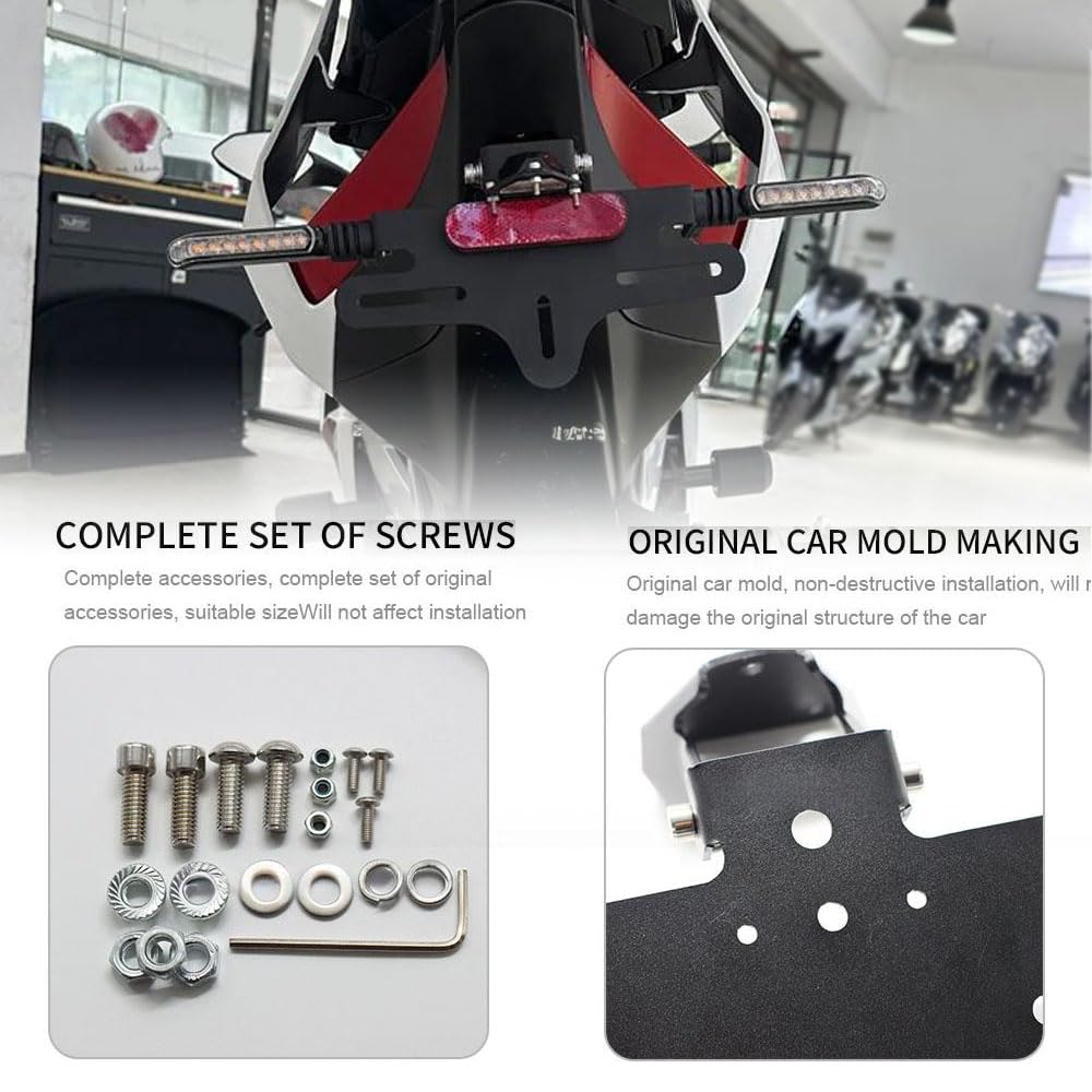 Portamatrículas de motocicleta Soporte de matrícula ajustable con luz LED para Zontes 703RR 703 RR