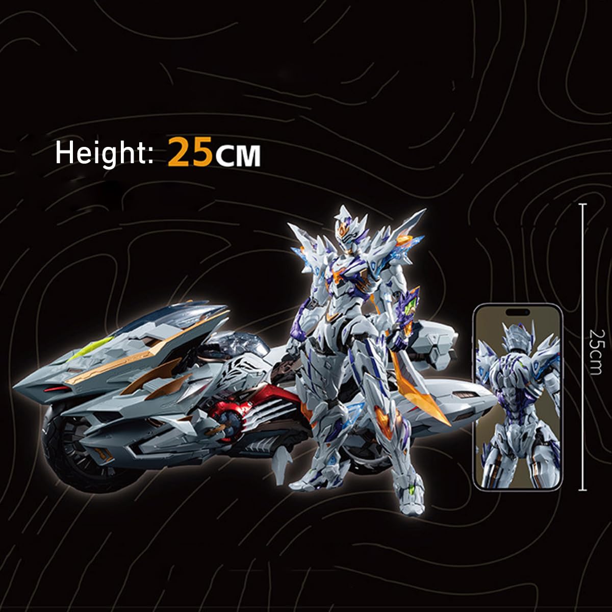 HIPLAY Motor Nuclear Steel Covenant White Tiger (MNZ-GT01X) Zestaw Figurki Motocyklisty
