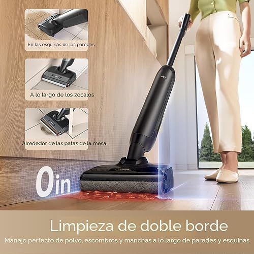 Miniatura 5 de MOVA M10 - Aspiradora inalámbrica en seco y húmedo de 180, trapeador inteligente todo en uno para suelos duros, 167F Flashdry autolimpiante,