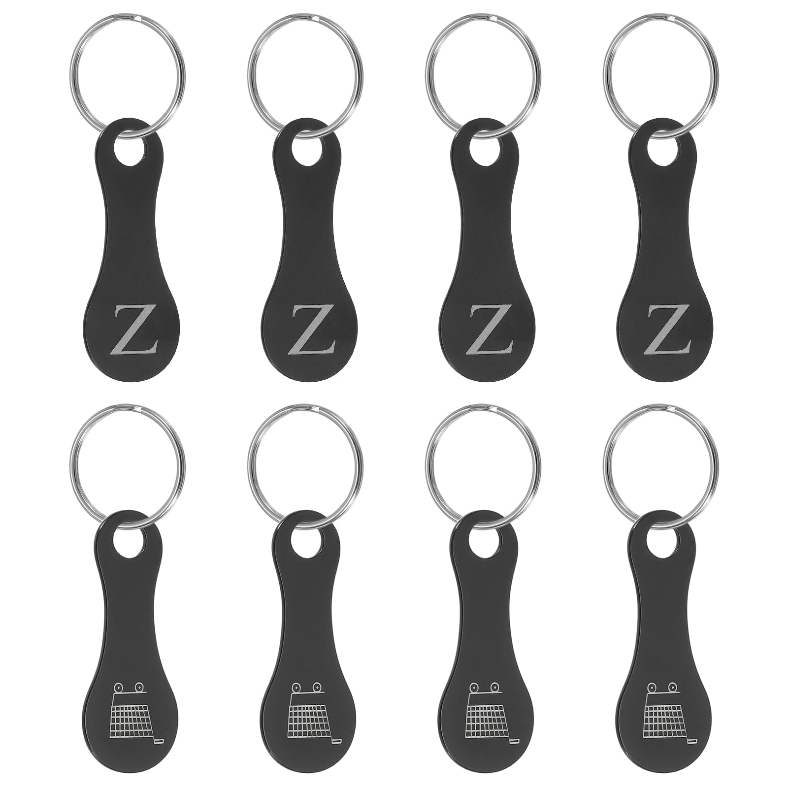 PATIKIL 8 Pcs Stainless Steel Shopping Trolley Token