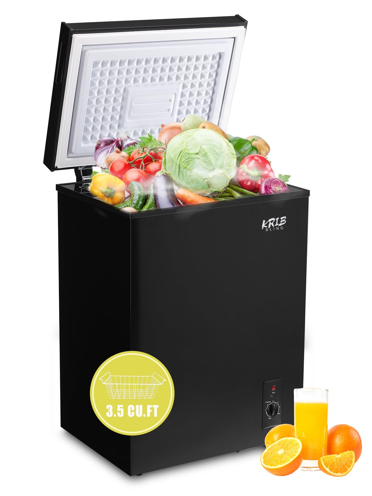 KRIB BLING FL1-FLG-72Q black 3.5 cu ft Chest Freezer Black