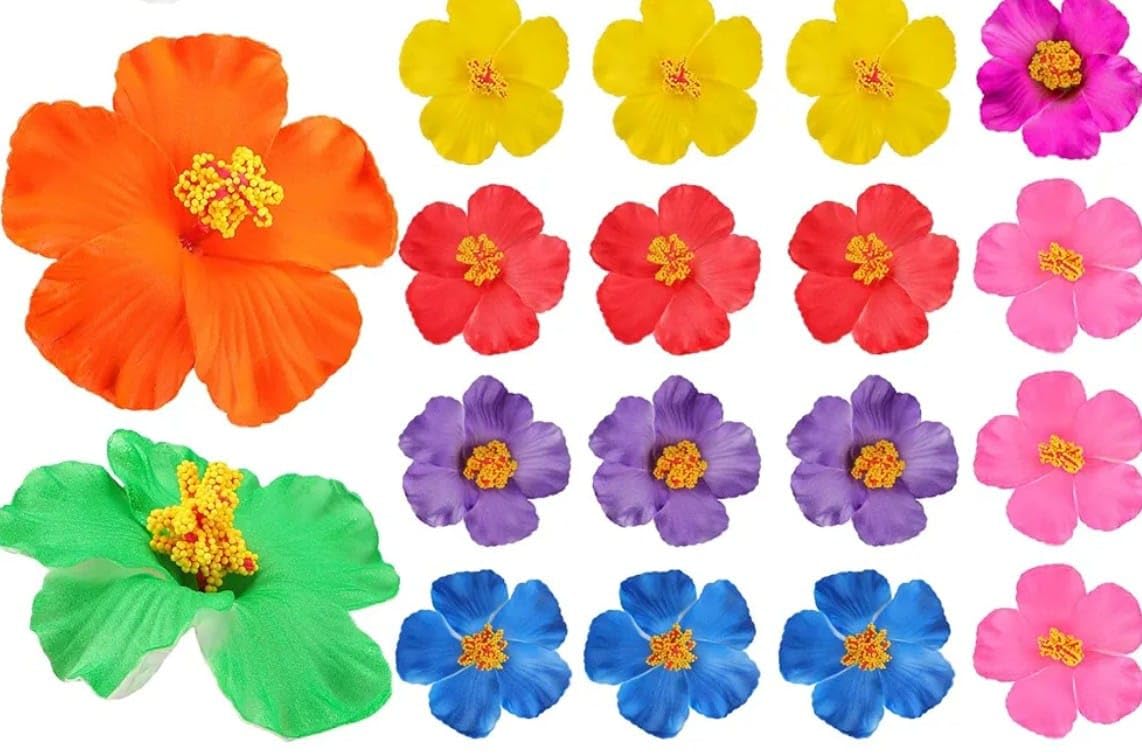 VRB Dec 12 pcs Artificial Big Foam Hawaaii Fake Foam Water Floating Flowers for Pooja Thali, Festival and Events, Home, Table, Badroom, Pooja Room, Diwali Decoration (12, Multicolor Champa Flower)