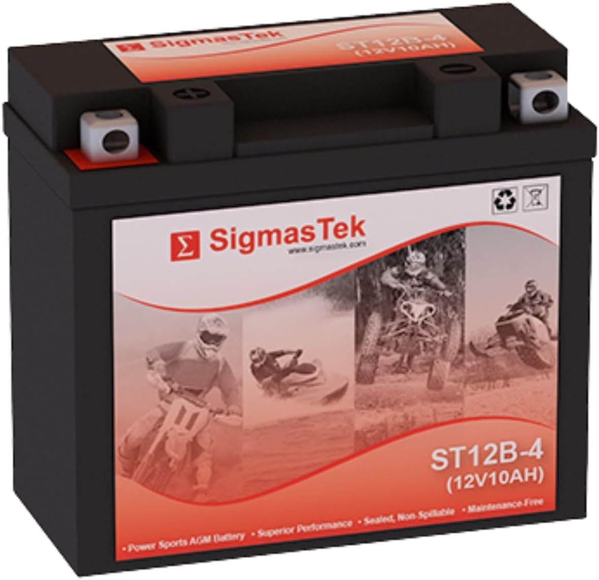 Yamaha 650CC XVS650 V-Star (All), 1998-2016 Compatible SLA Motorcycle Battery by SigmasTek, ST12B-4 210CCA