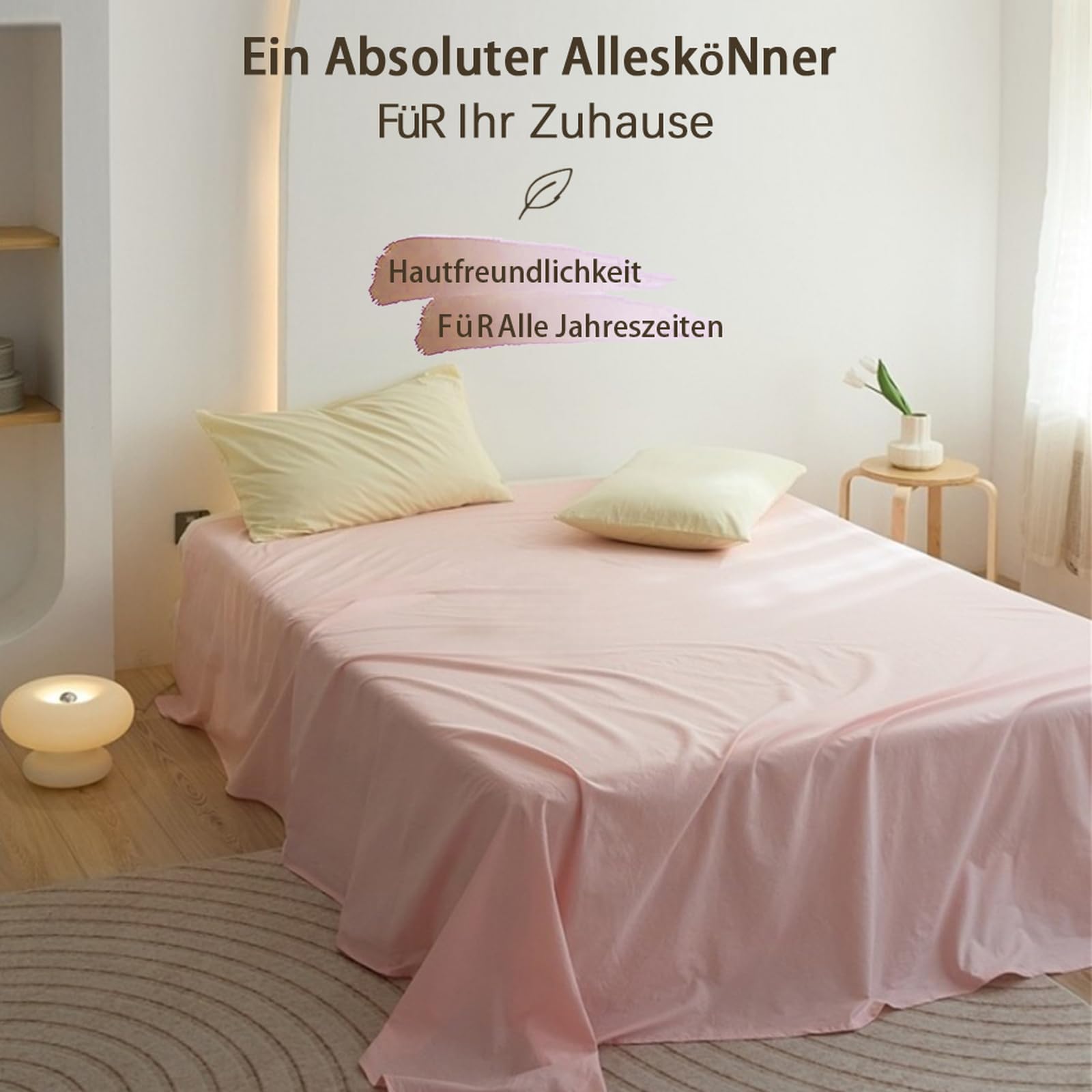 Bettlaken 200 x 230cm Leintuch ohne Gummizug Hellgelb