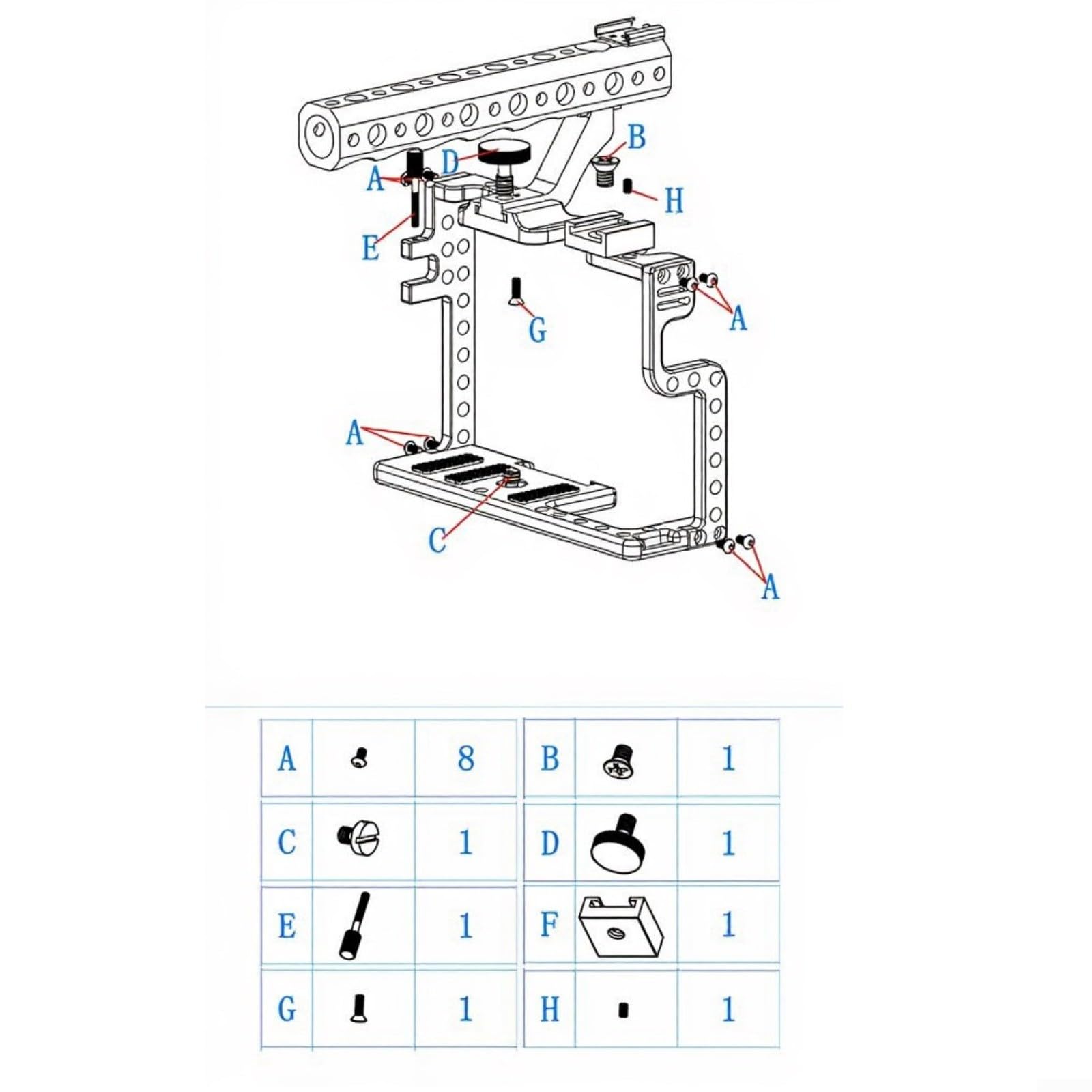 Kit gabbia per fotocamera Panasonic GH5 GH5S, in lega di alluminio, doppio supporto hot shoe con manico superiore e angoli regolabili, per impianto di produzione cinematografica
