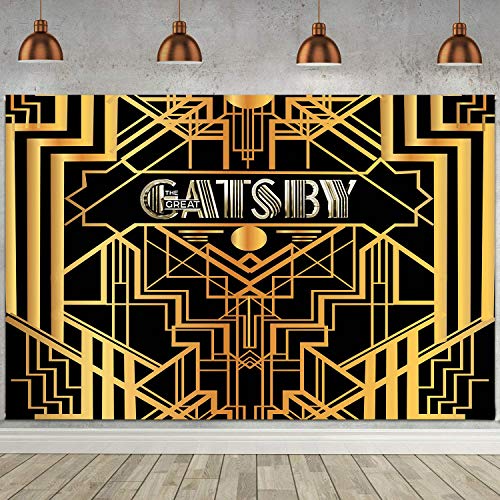 Fhzon 10X7Ft Great Gatsby Party Backdrop 1920S Retro Roaring Background Adult Children Decoration Celebration Art Decor Birthday Wedding Party Photography Wallpaper Photo Booth Props Lxfh563 #TOP1