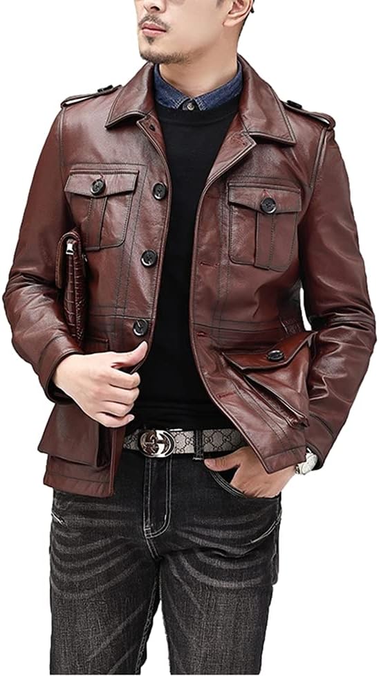 Guy Laroche ギラロッシュ レザーダブルトレンチコート レザーコート