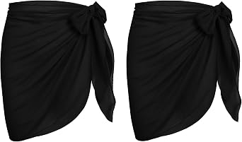 Zando Swimsuit Coverup for Women - Lightweight Sheer Chiffon Sarong Short Bikini Wraps for Swimwear Bathing Suit Cover Up