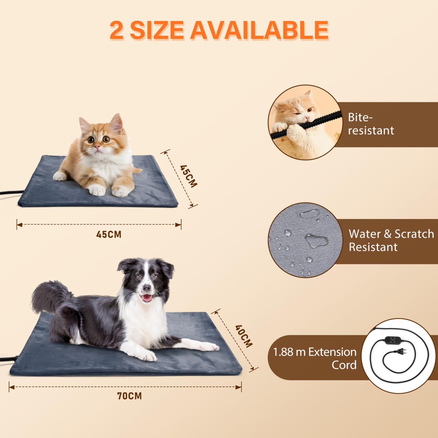Heizkissen Für Katzen | 3-stufige Beheizte USB Sch Produktbild-Vorschau 3