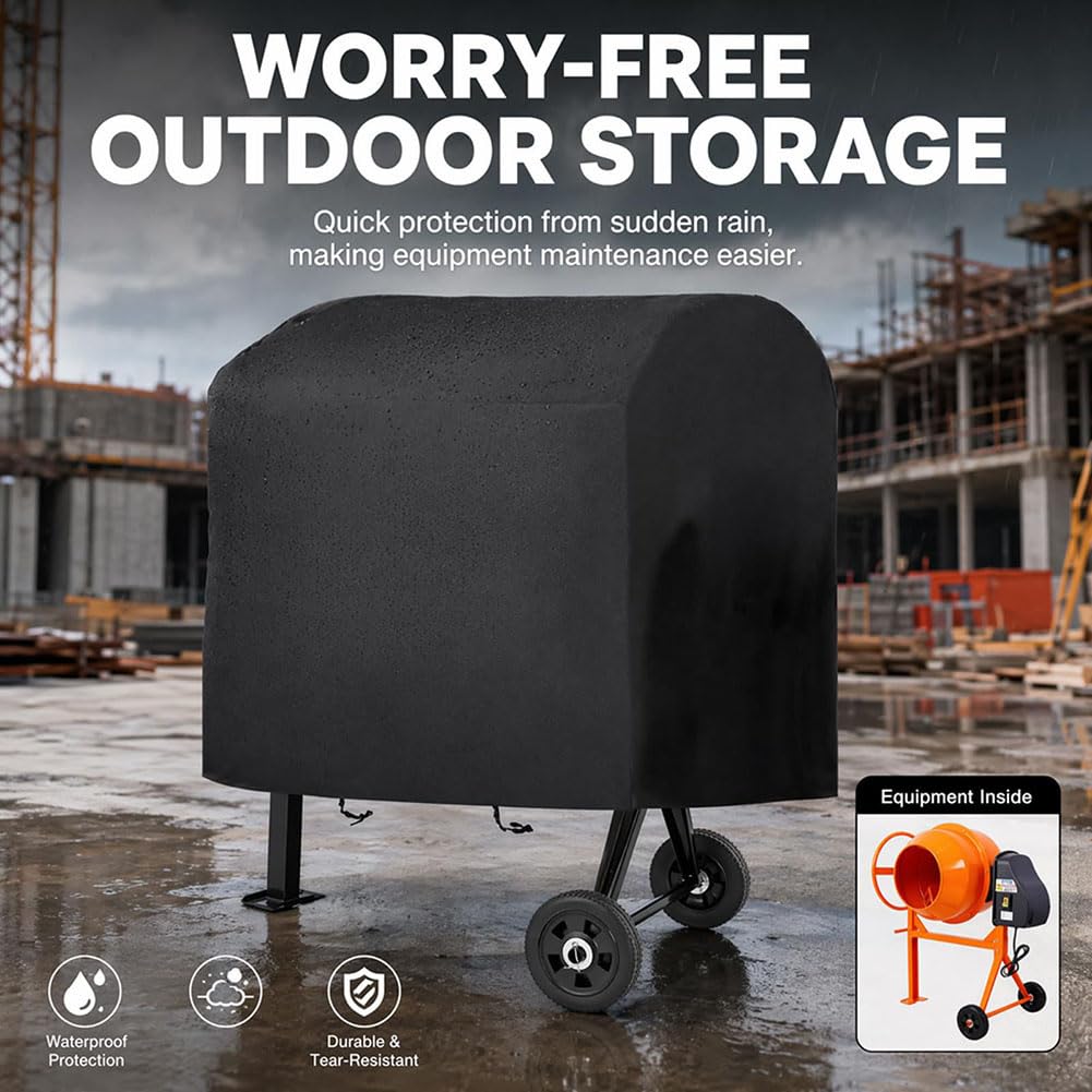 Funda para hormigonera, Compatible con SPECRAFT 4.9 CU Ft Portable Electric Cement Mixer 2022-Present, Funda Protectora