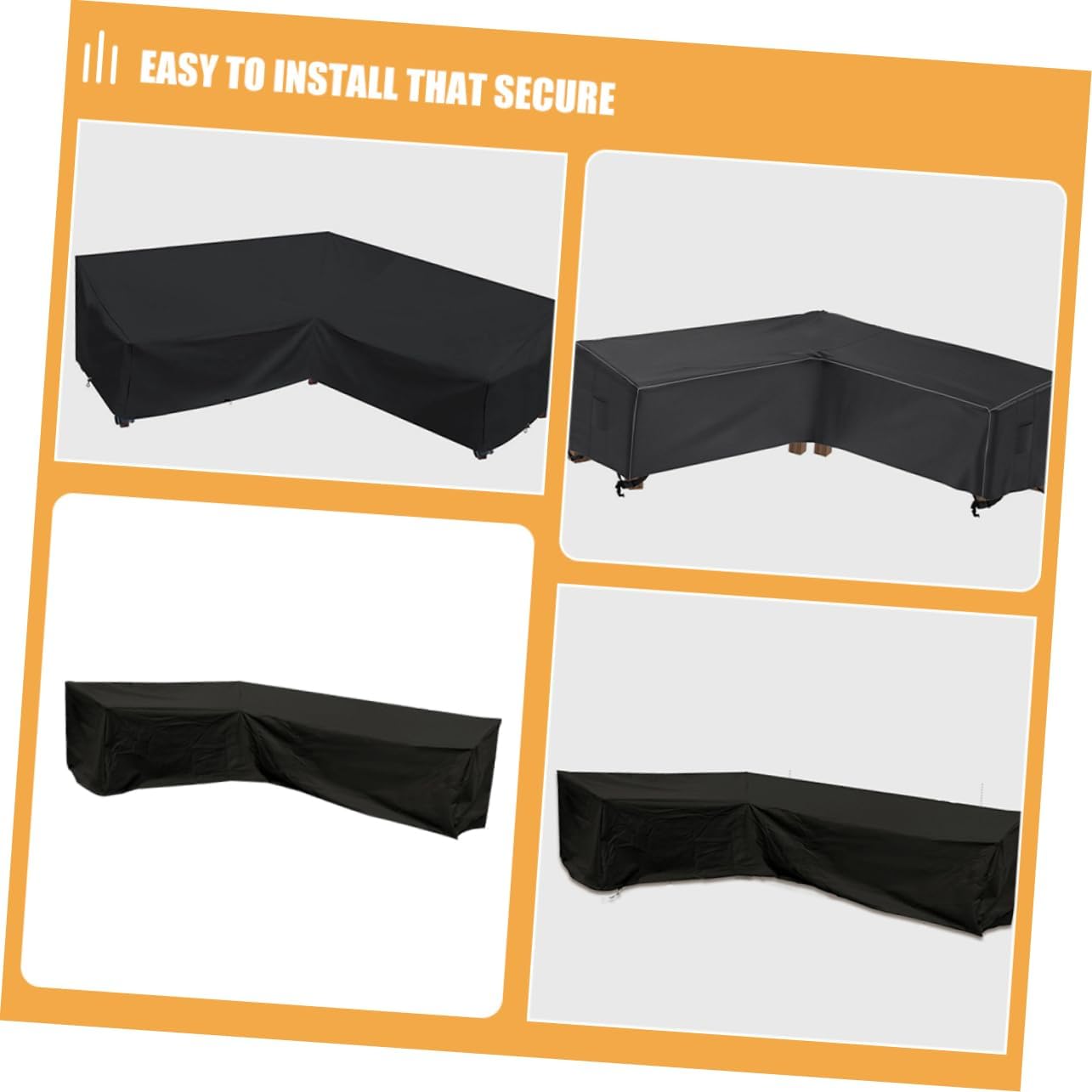 VANZACK Shape Outdoor Furniture Cover Oxford Fabric Sectional Sofa Protector for Garden Patio Easy Installation Weatherproof Protection