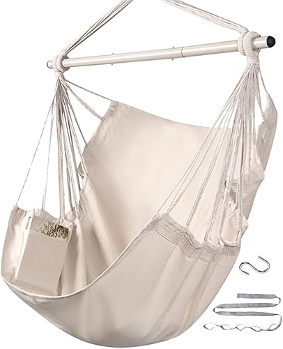 ADVOKAIR - Silla tipo hamaca o columpio colgante, para interiores o exteriores, cómoda y fácil de transportar