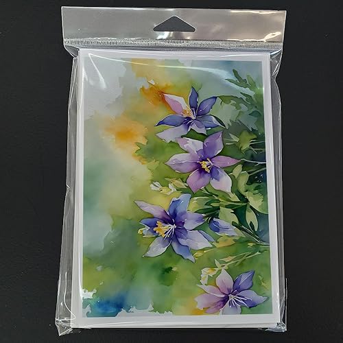 Miniatura 6 de Caroline's Treasures DAC1709GCA7P - Tarjetas de felicitación y sobres de arándanos de Texas en acuarela, paquete de 8 tarjetas en blanco con sobres,