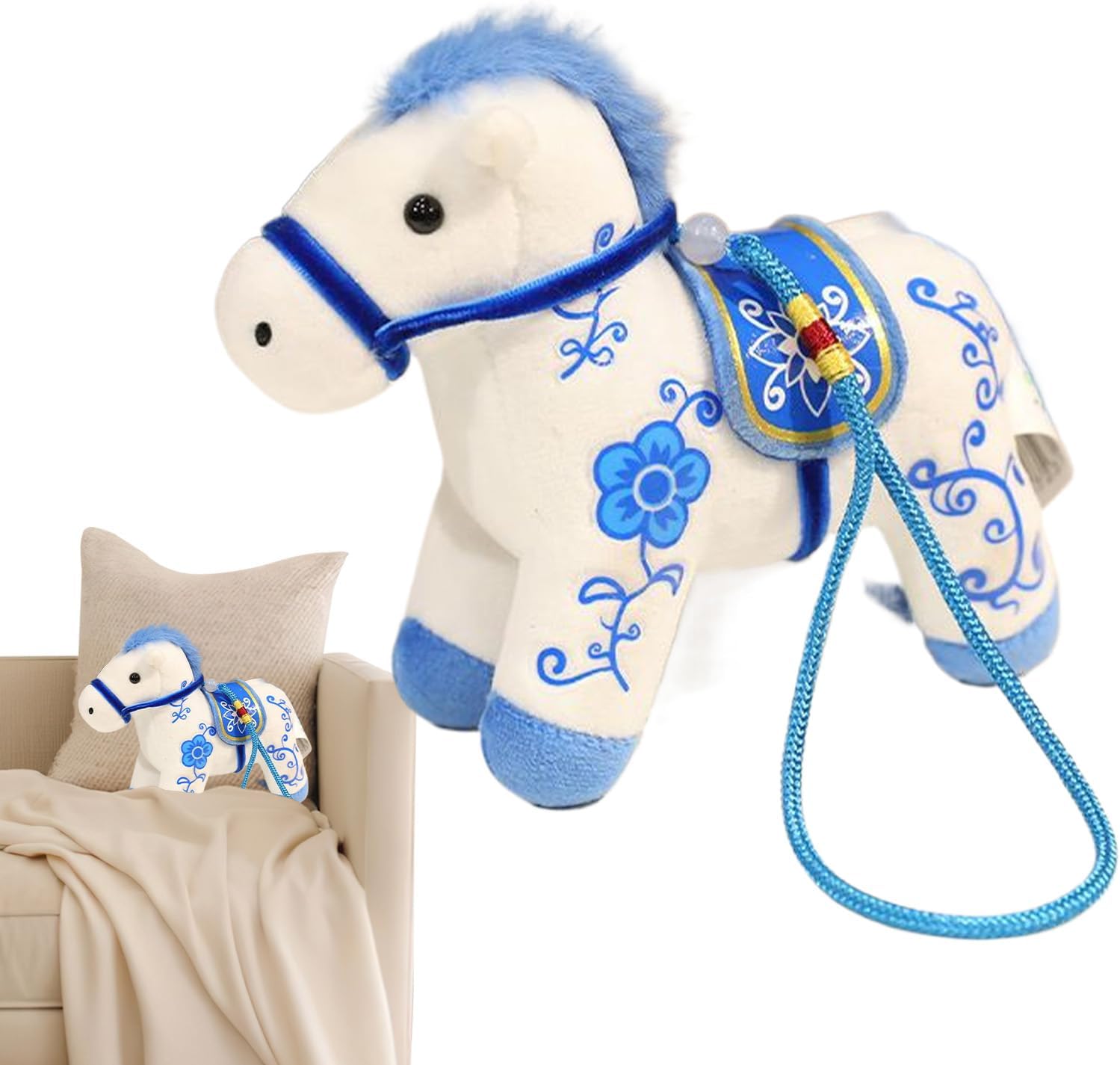 Générique Horse Plush Toy - 13Cm, Soft PP Plush Animal, Chinese New Year 2026 Decoration, Pendant Accessory | Collectible Plush Gift for Teens, GA