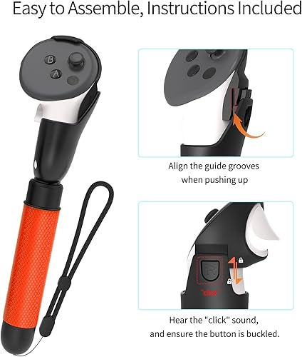 Miniatura 3 de EUCARLOS Handle Attachments for Quest 3 Controller Accessories, Long Arms Grips Compatible with MetaOculus Quest 3 VR Games, Dual Handles Extension