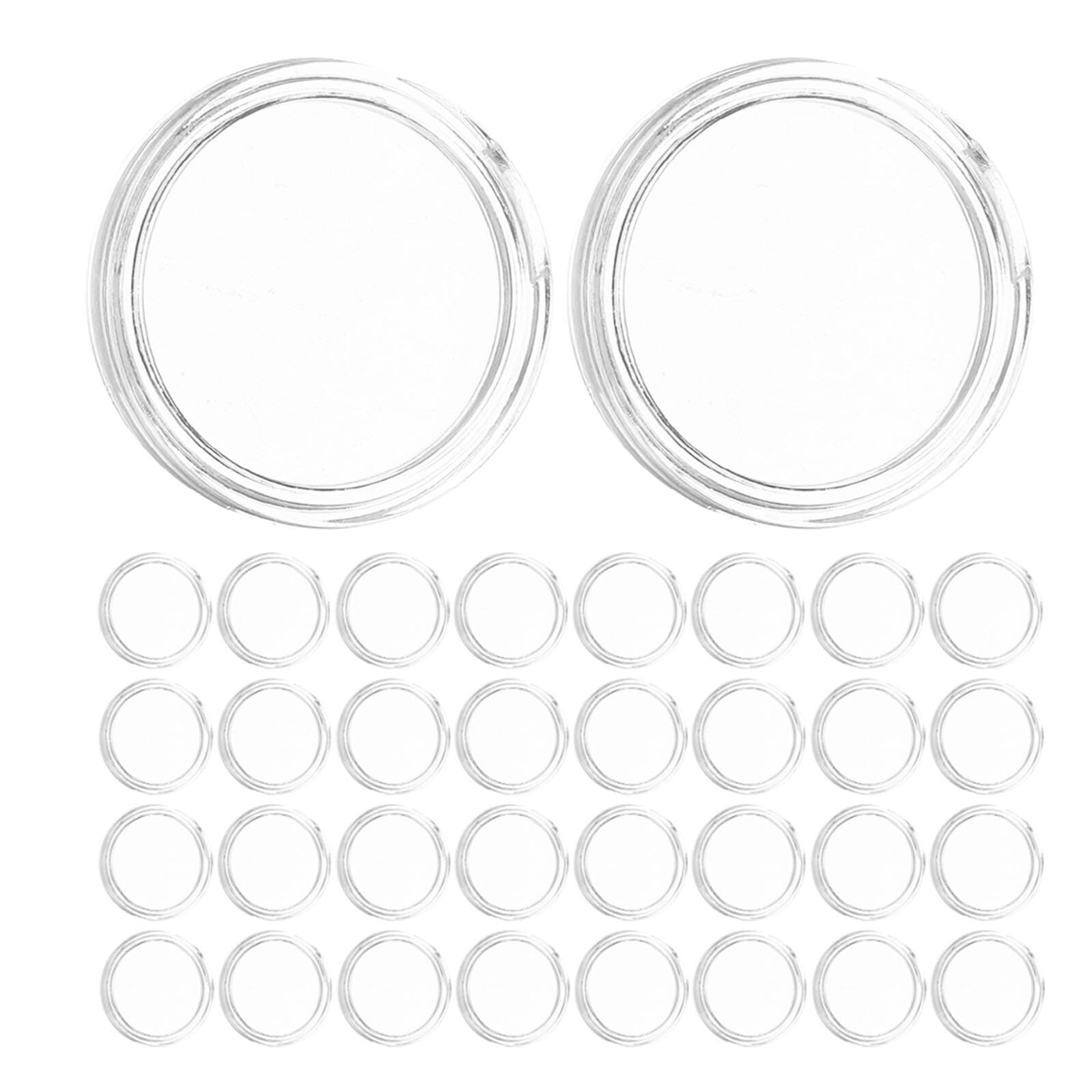 Cápsulas de monedas de 27 mm Veemoon transparentes estuches acrílicos pack de 100 unidades