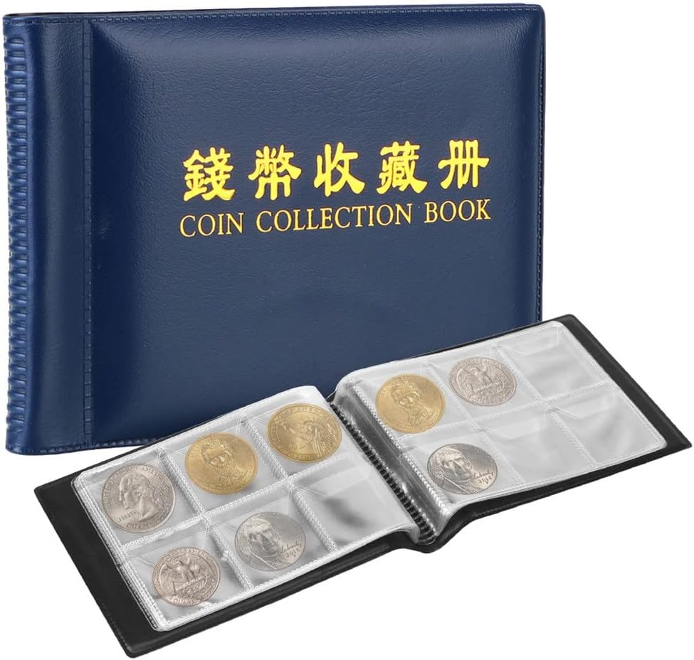ngddf2haa Stamp Album Coin Holder Albums Coin Storage Bag Coin Collection Book for Commemorative Coin Badges Tokens Album (Color : A Size : One Size)