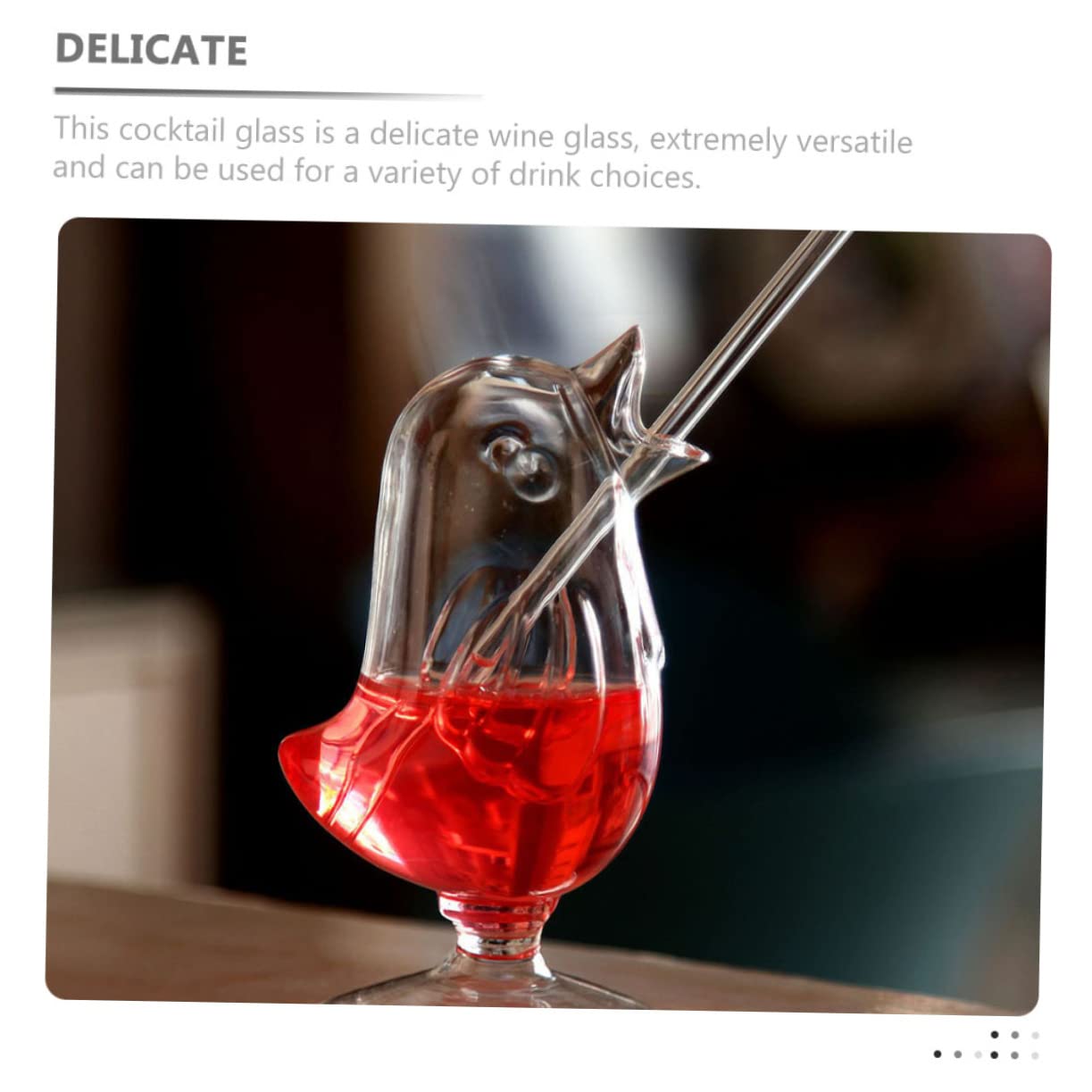 Cabilock 4 Piezas Copa de con Forma de Ave Vaso de Vidrio Transparente para Fiestas y Bodas Diseño Elegante para Vino y Bebidas Frías
