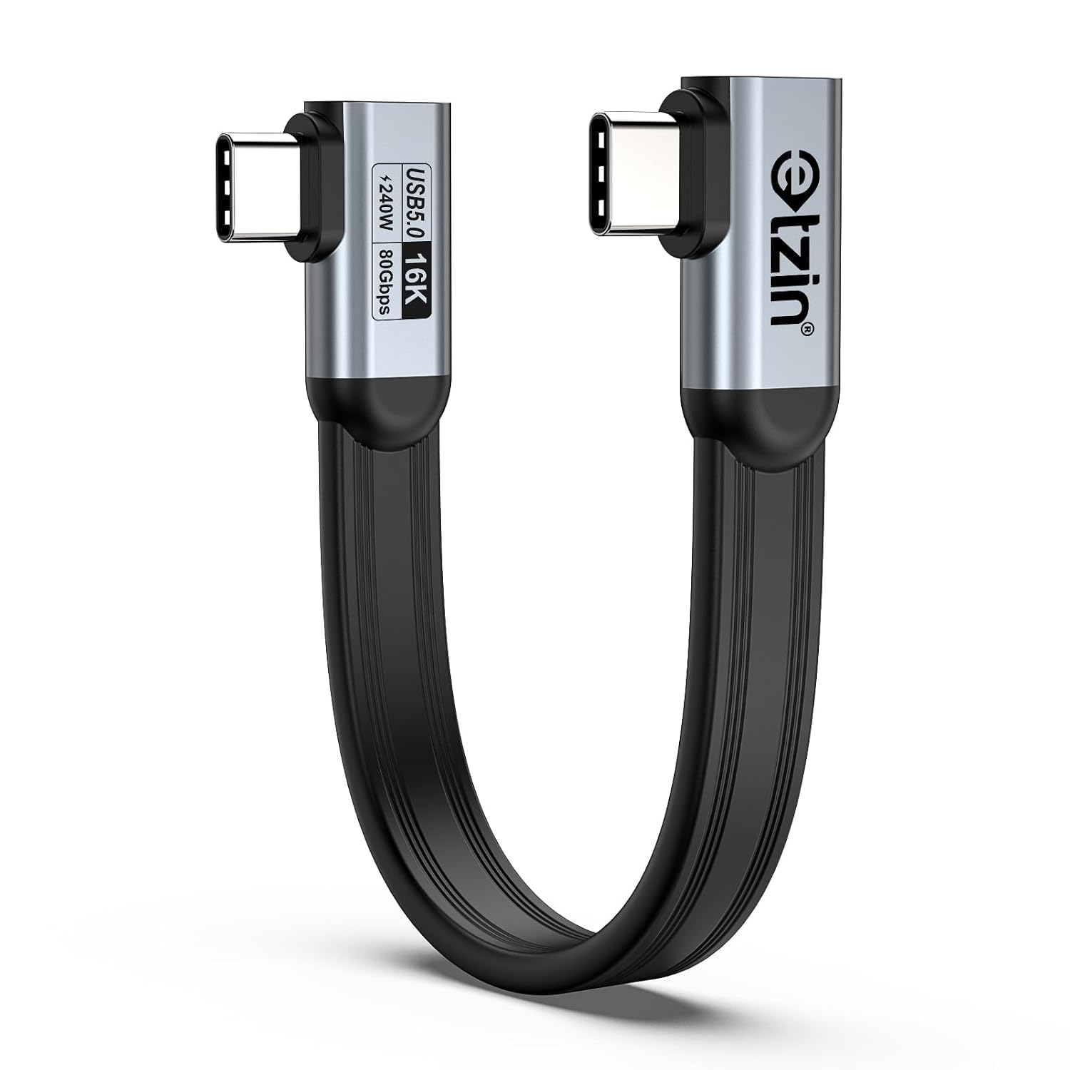 tobo usb4 40gbps usb c to usb c cable 240w right angle flat cord ssd 15cm | 40gbps high speed 240w pd 8k video dual right angle 90 degree flat ribbon usb c cable 15cm td-1665cc