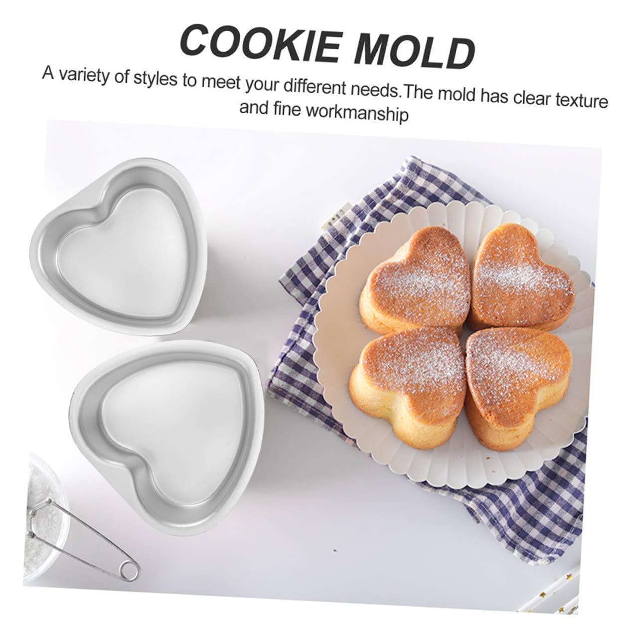 GLEAVI 2 Moldes para Tartas en Aleación de Aluminio y Reutilizables y Fáciles de Desmoldar Forma de Corazón Ideales para Hornear en Casa y Principiantes Principiantes