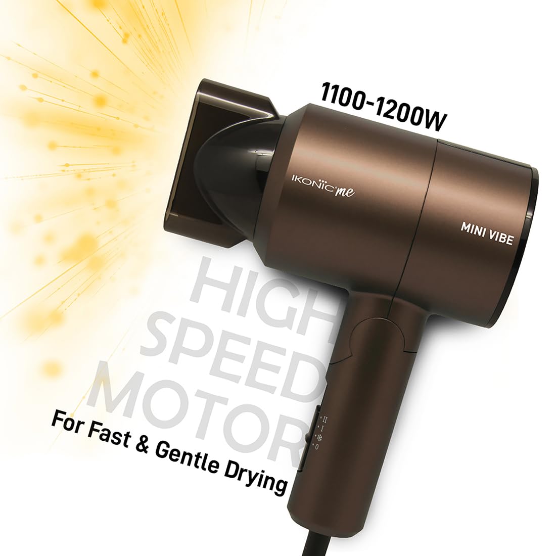 Ikonic Mini Vibe Hair Dryer 1200W with 2 Speed Setting Cool Shot Overheat Protection, Compact Design, Travel Friendly,Glossy Finish Look, All Hair Type, Coffee 4 61ENEofkqmL. SL1100