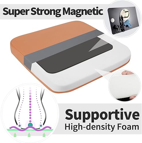 Miniatura 4 de SINOSSO Cojines Modernos de Cuero Sintético para Taburetes de Bar, Paquete de 4, Almohadillas Magnéticas Pequeñas Leathaire para Sillas de Cafetería