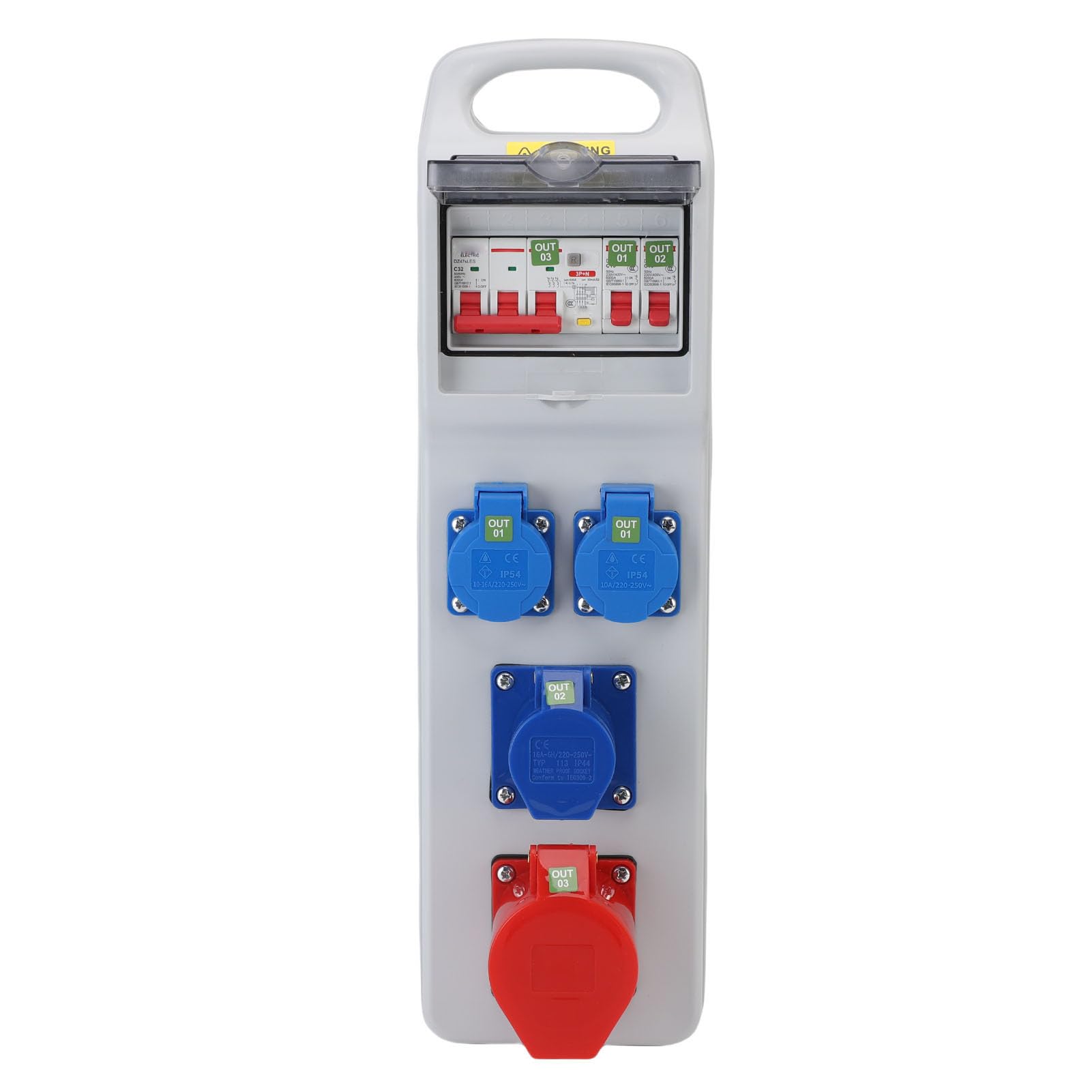 Garosa Caja de Zócalo Industrial a Prueba de Agua de Plástico ABS 490x140x90 Mm IP44-67 Clasificado con Interruptor de Circuito para el Taller del Sitio de construcción.