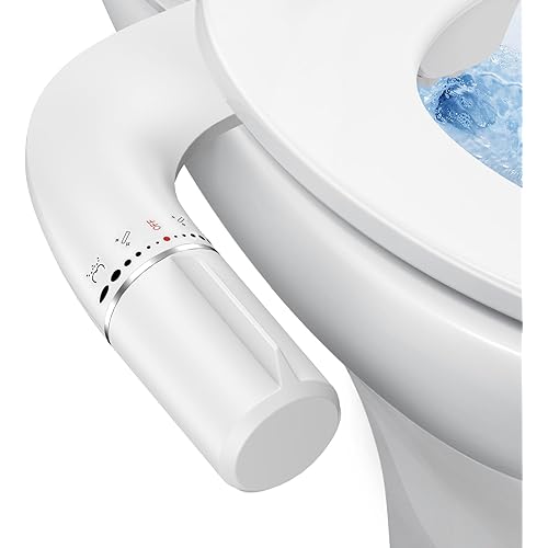 Bidet Attachment for Existing Toilet Seats, Ultra-Slim, Non Electric, Dual Nozzle, Rear & Feminine Wash, Fresh Cold Water Sprayer, Badays Bedets Bedits Badette Bidgets, Silver
