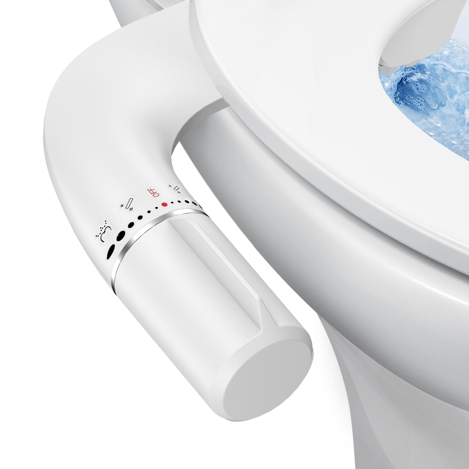 Bidet Attachment for Existing Toilet Seats Ultra-Slim Non Electric Dual Nozzle Rear Feminine Wash Fresh Cold Water Sprayer