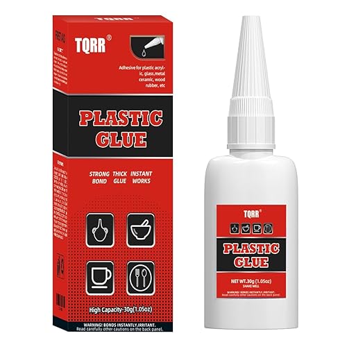 TQRR Pegamento de plástico, 1.06 oz (30 g) Super Glue para pegamento de unión de plástico a plástico, gel súper pegamento, fuerte adhesión,