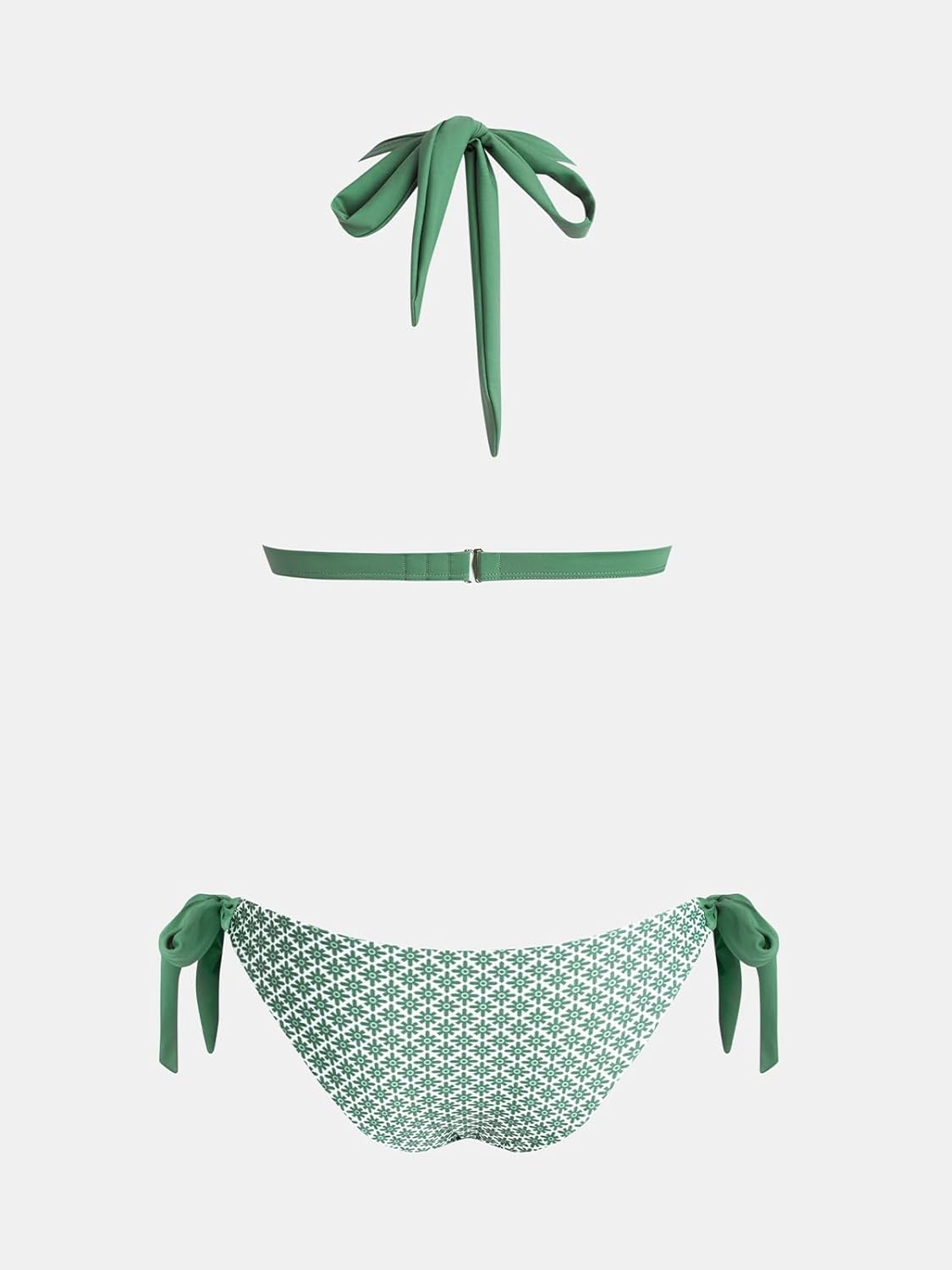 CUPSHE Women's Bikini Sets Two Piece Swimsuit V Neck Reversible Bottom Halter Self Tie Back Hook - Image 7