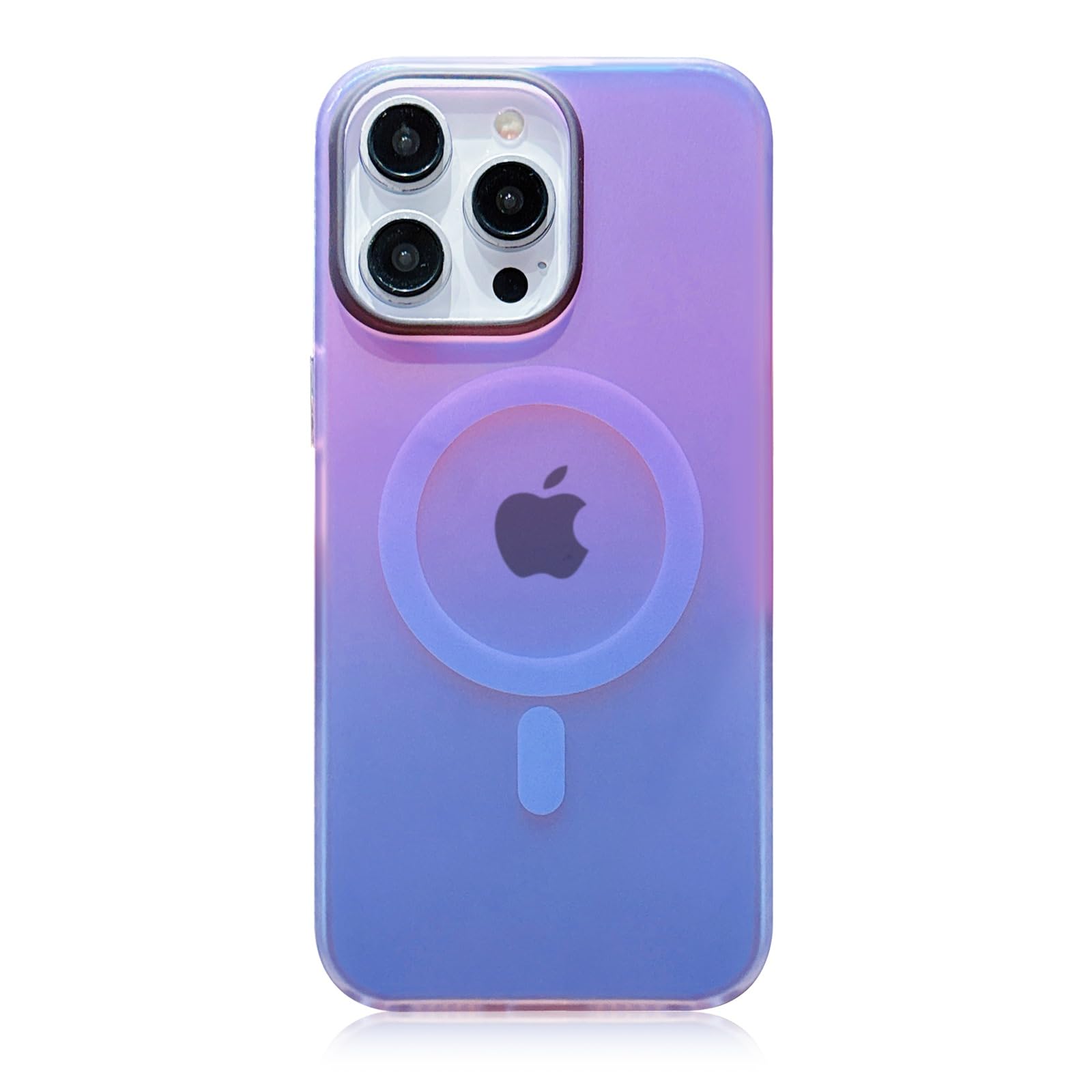 Tuokiou Magnetic Case for iPhone16 Pro Max,Compatible with Magsafe,Gradient Iridescent Holographic Shockproof Translucent Matte Phone Case Protective