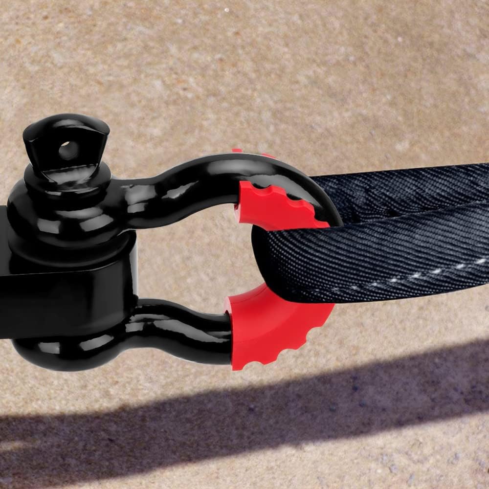LIBERRWAY Shackles 3/4" (2 Pack) 57,000 lbs Break Strength with 7/8'' Pin D Ring Shackle Rugged Off Road Shackles Heavy Duty D Ring for Vehicle Recovery, Black