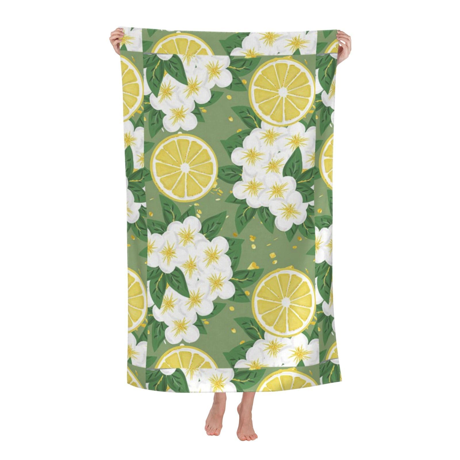 Cbaaghh Fresh Lemon Print Adult Beach Towels,Beach & Pool Towel,Beach Towels,Towels For Camping