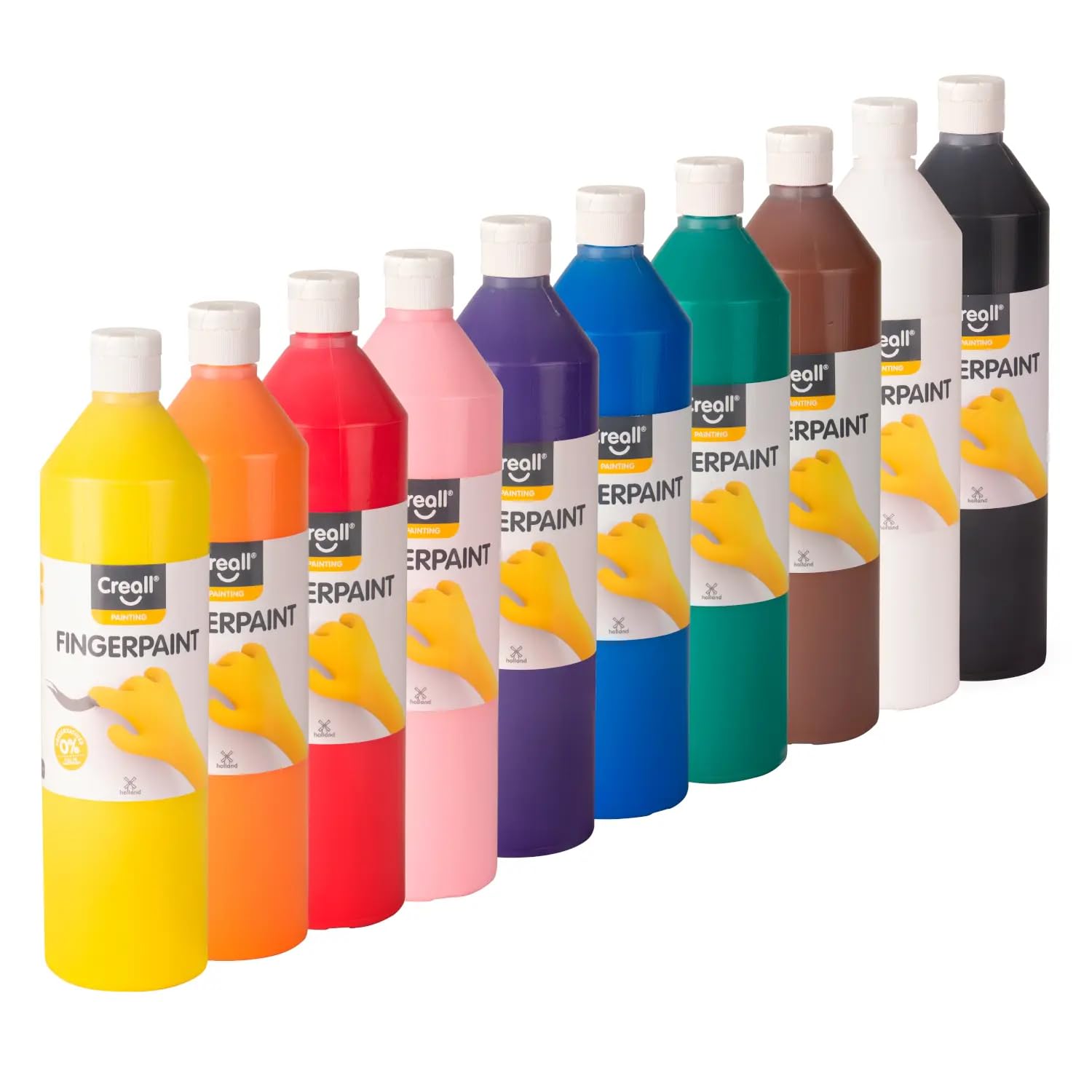 CREATIV DISCOUNT Fingermalfarbe für den Kindergarten, 750 ml, 10er-Set