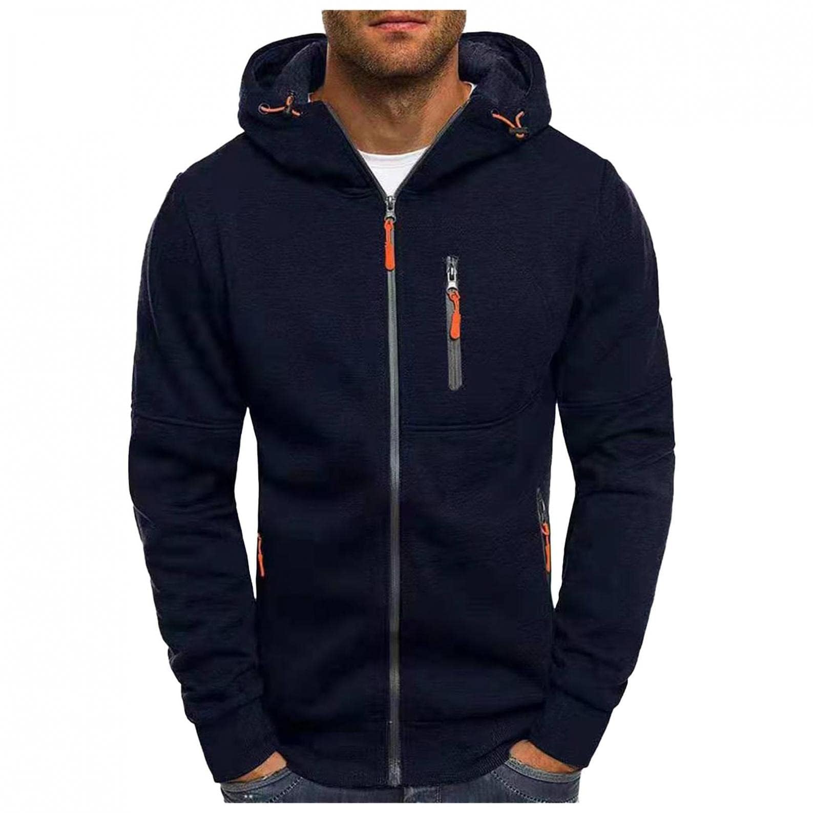 NANAMEEIMen's Hooded Pullover Men's Hooded Jacket Hoodie with Zip Jacket Pocket