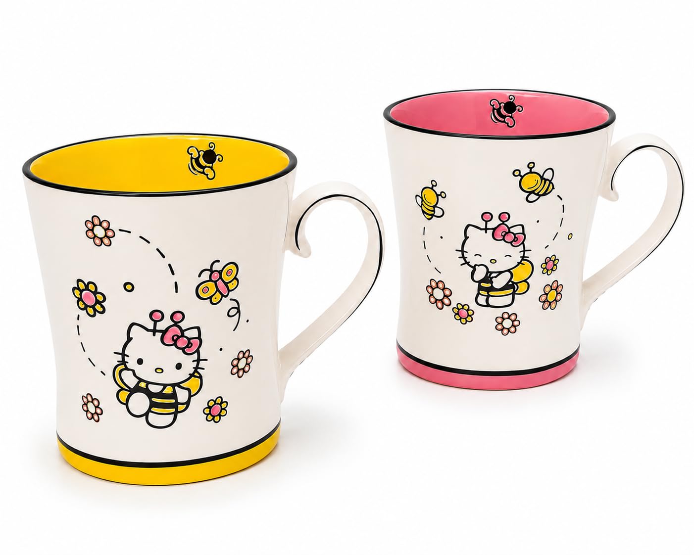 Amazon.com: Blue Sky Clayworks Hello Kitty Bee Happy Mug Set of 2