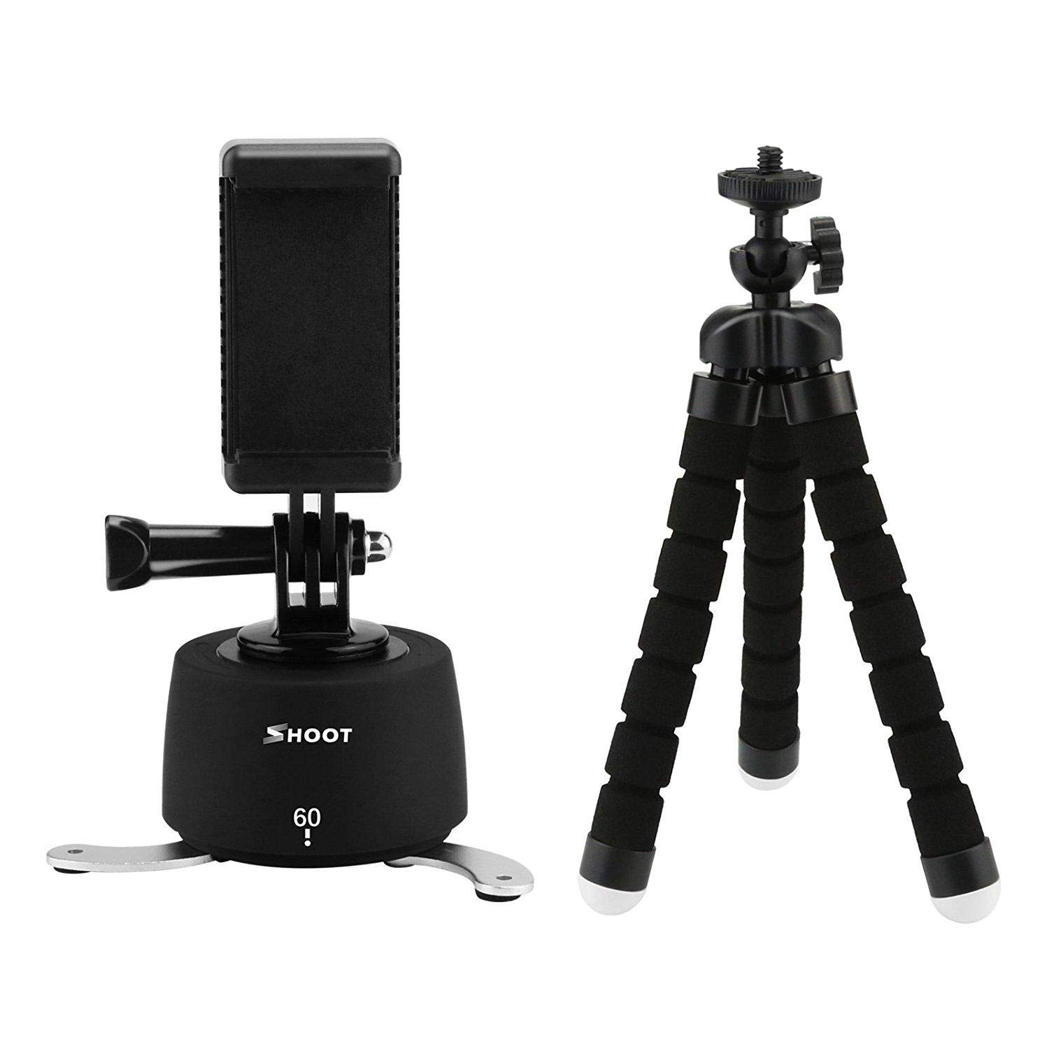 Shoot 360 Degree Time Lapse Rotator Tripod Head Panoramic Mount Timer for GoPro Hero 6, Hero 5, DSLR
