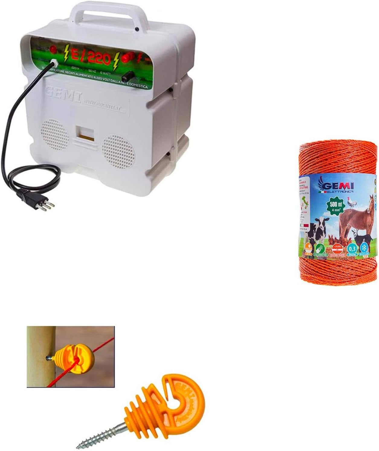 Kit Recinto Elettrico Completo | Elettrificatore 220V | Filo 500m | 100 Isolatori | Per Animali - Foto 9