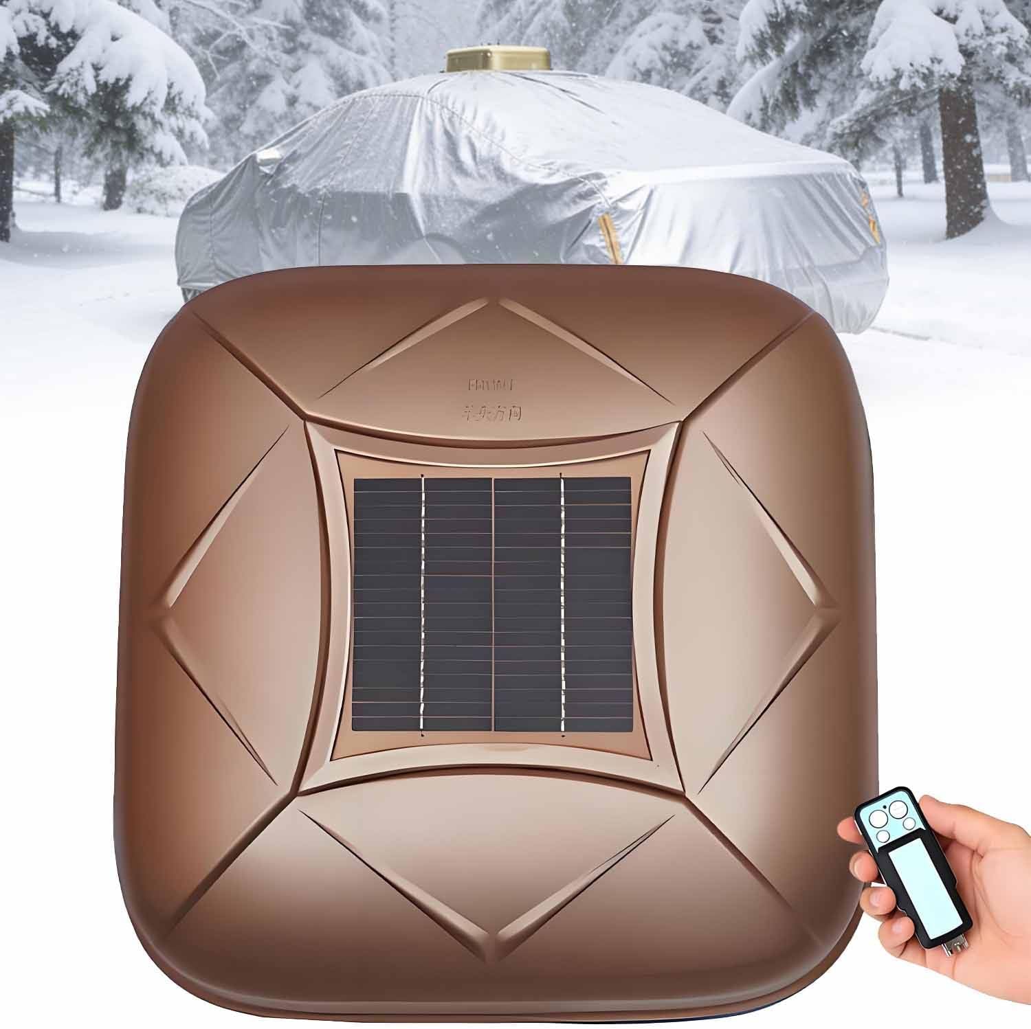 Smart Car Cover, Solar Charging Car Cover, Remote Control Automatic Retractable, Anti-Theft Alarm, All-Weather Protection, for Sedan SUV MPV Pickup gold-2L