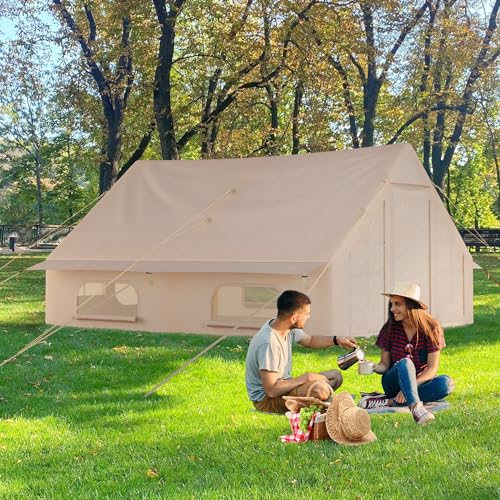 Inflatable Tents for Camping Easy Setup Inflatable Tent Large Blow Up Tent with Hand Pump 4 Season Tent Waterproof Oxford Fabric Glamping Tents for Ca