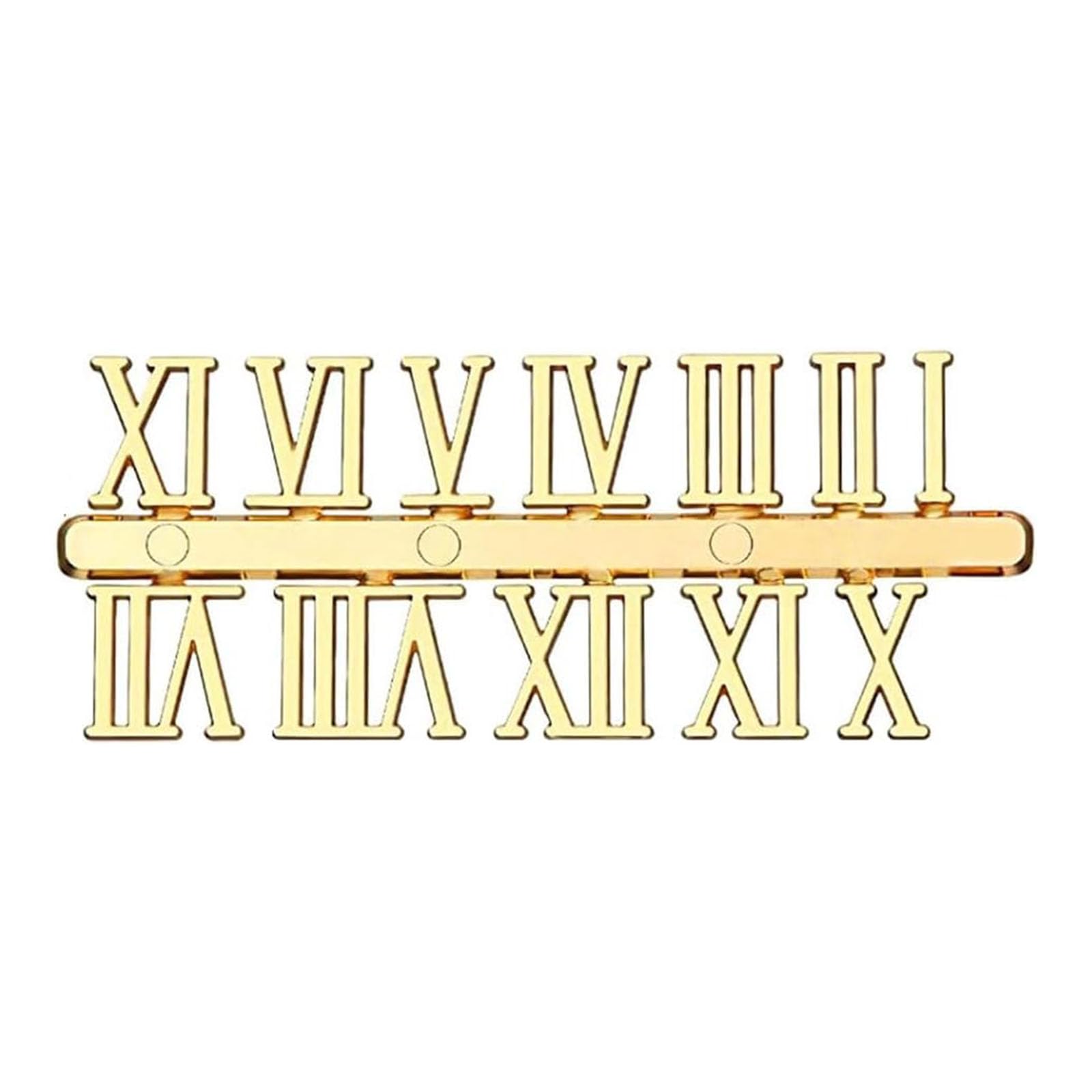 WAZUBC DIY Clock Numerals Kit Including Arabic and Roman Number Clock Numbers for Making for Design Repairing Accessories (Gold Roman)