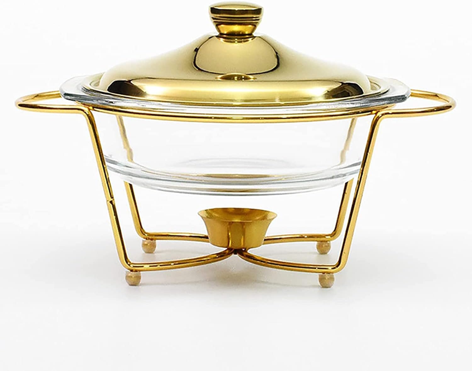 Food Warmer for Parties Buffets, Food Warming Tray Chafing Dish Buffet Set, 2 Quart Chafer Buffet Catering Warmer Set with Lid Chafer for Buffet Weddings Parties Banquets Catering Events (Gold)
