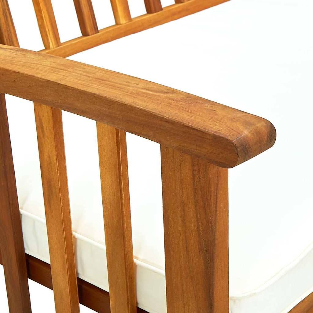 Ławka ogrodowa z poduszką 119 cm lite drewno akacjowe